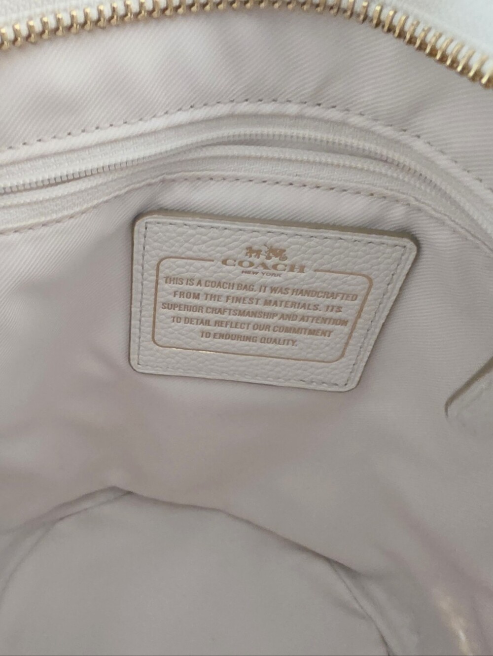 White COACH Bucket Crossbody Bag with Multicolor Trim - Picture 7 of 7